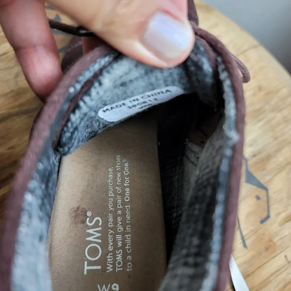 Toms suede desert wedge ankle booties chocolate